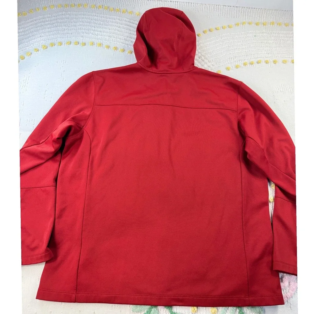 The North Face Mens Red Full Zip Softshell Hoodie‎ Jacket XXL/TTG Fleece Lined